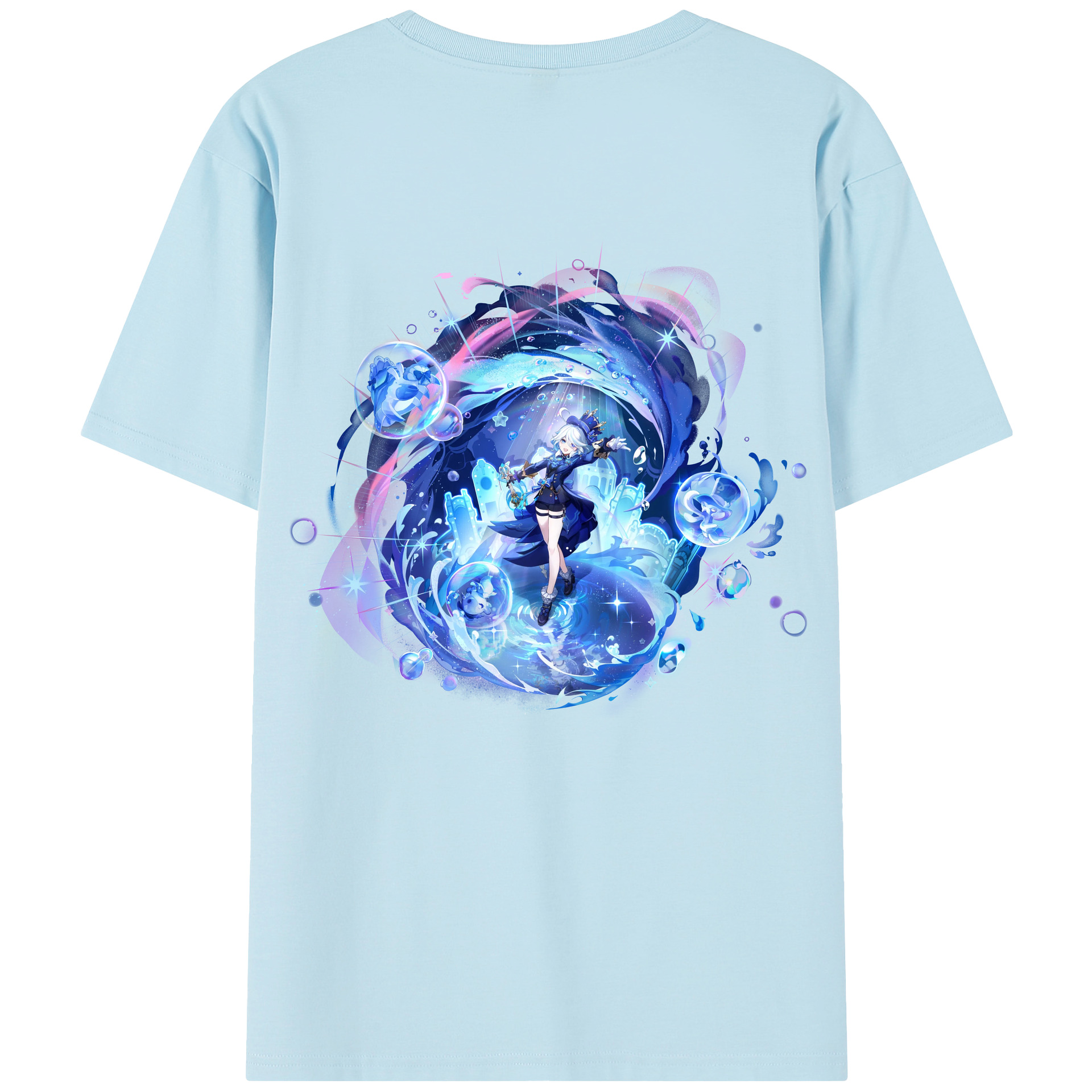げんし神 フリーナ genshin Furina 綿100％半袖Tシャツ（背面プリント）